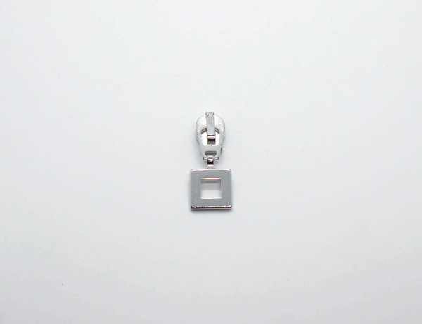 Automatik-Schieber mit Anhänger Quadrat silber